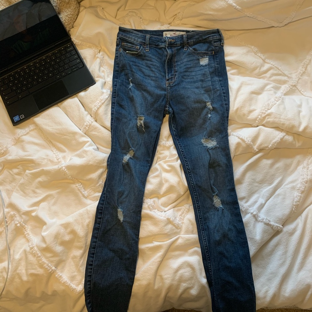hollister skinny blue jeans